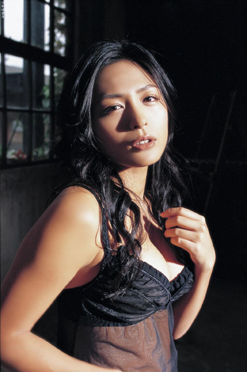 Japanese Idol Yukie Mawamura in Black Lingerie