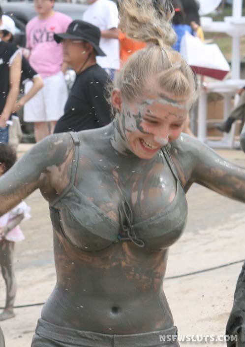 Beach Babes Playing in Mud