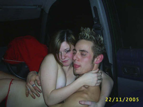 Drunk Amateur Couple Kissing And Having Fun In Car